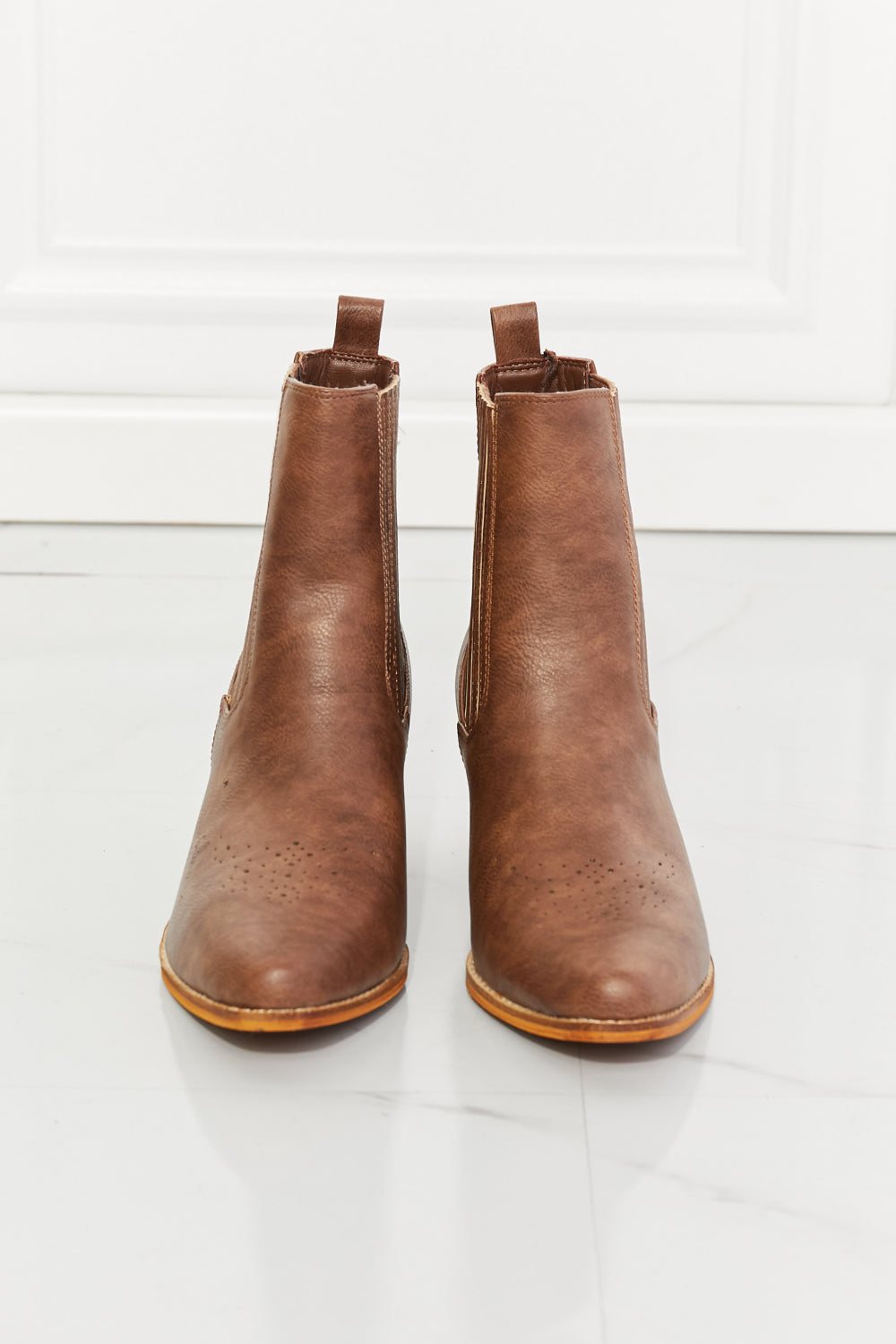 MMShoes Love the Journey Chestnut Stacked Heel Chelsea Boots - Stylish and Comfortable