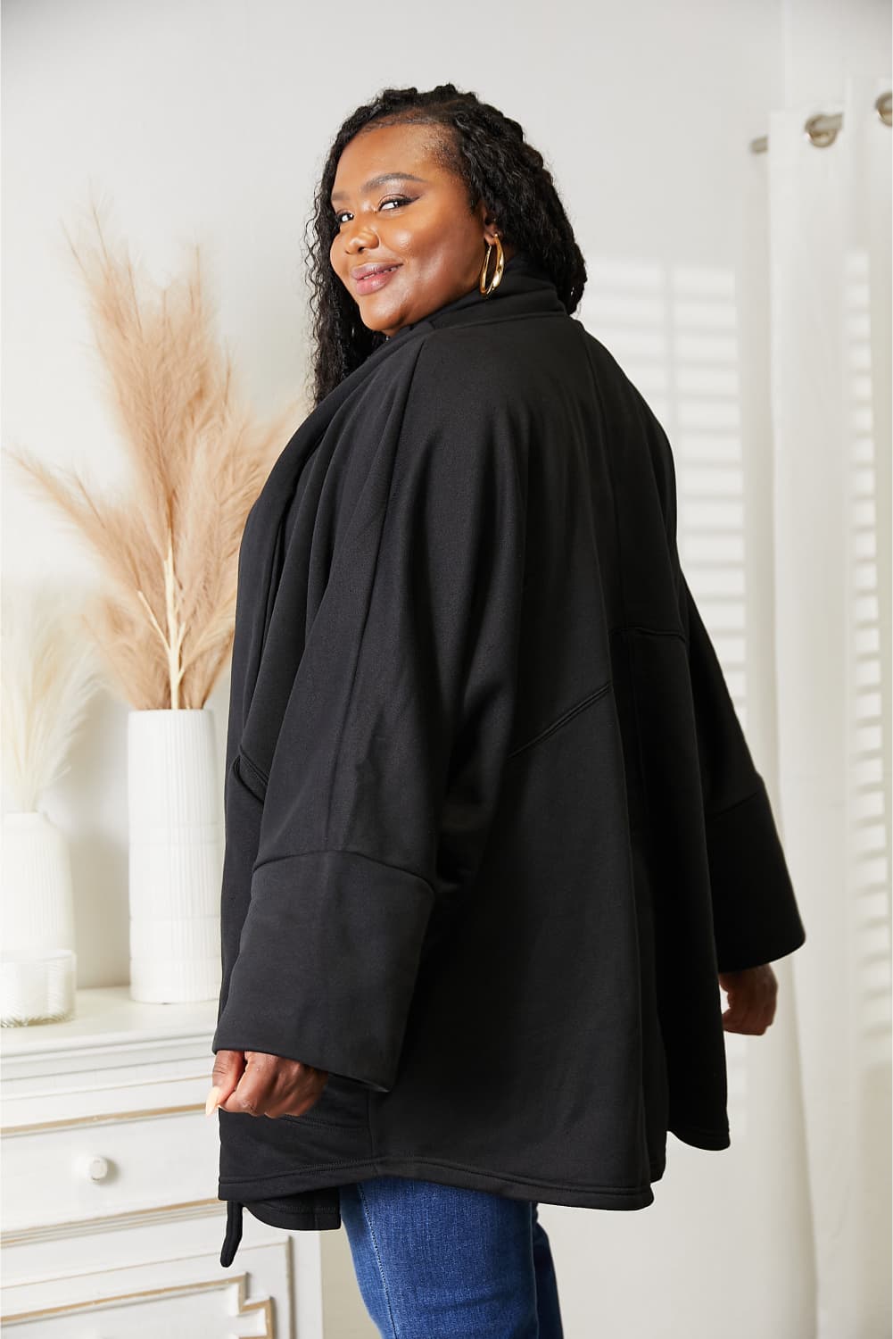 HEYSON Women's Full Size Cardigan with Elegant Scarf Design - Versatile & Stylish