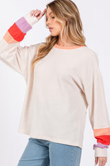 SAGE + FIG Women's Color Block Waffle Knit T-Shirt - Cozy & Stylish