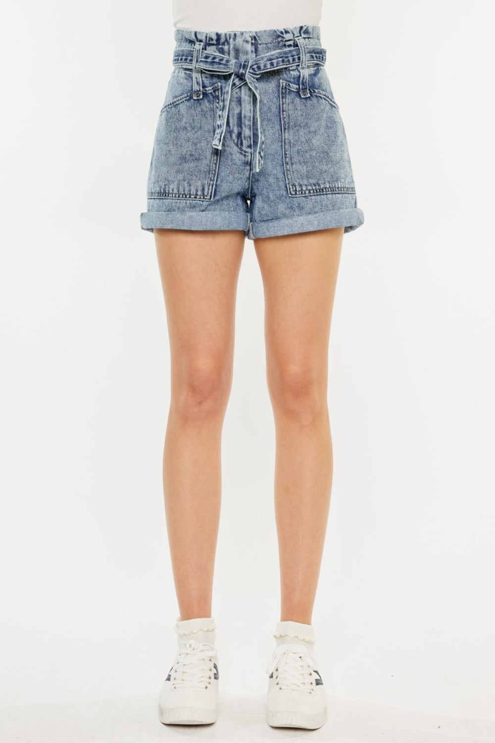 Kancan Ultra High Rise Paperbag Denim Shorts - Trendy Summer Fashion