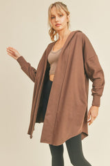 Kimberly C Longline Hooded Cardigan - Cozy Open Front Layer
