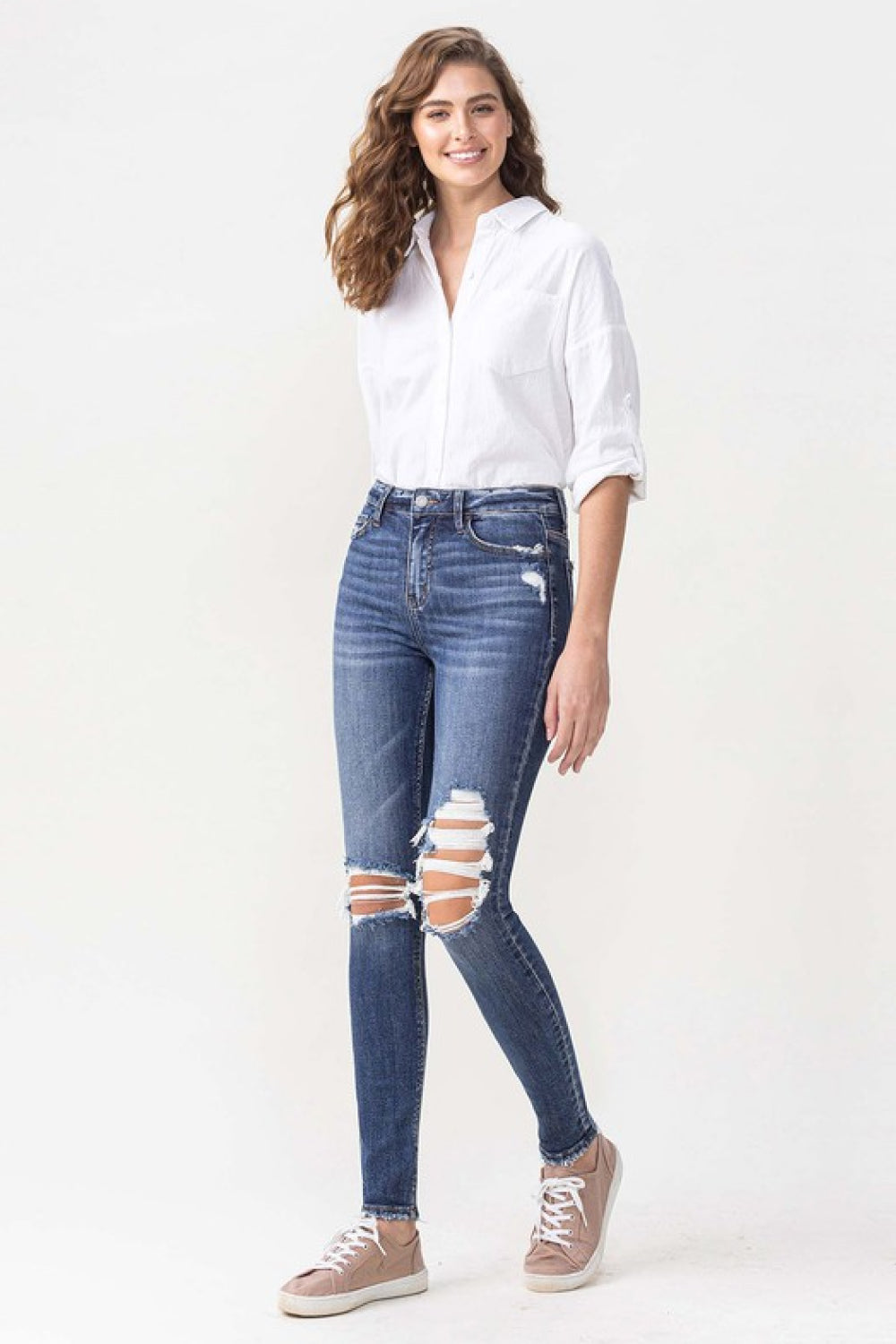 Lovervet Hayden High Rise Skinny Jeans - Full Size Range, Distressed Chic Denim