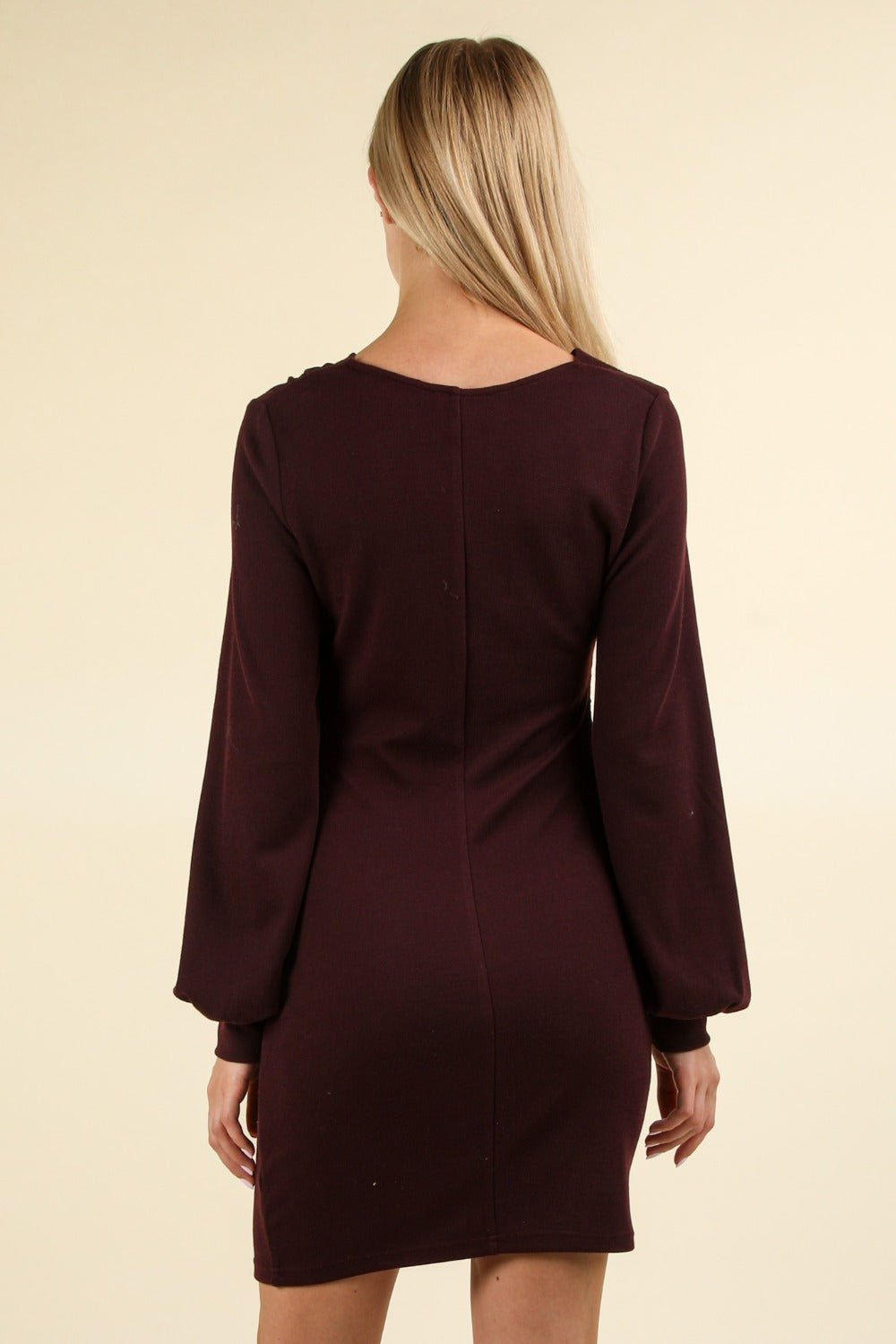 VERY J Asymmetrical Ruched Bodycon Mini Dress - Elegant Fit for Special Occasions