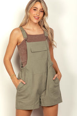VERY J Women's Adjustable Suspender Overalls with Functional Pockets - Casual Rayon Romper