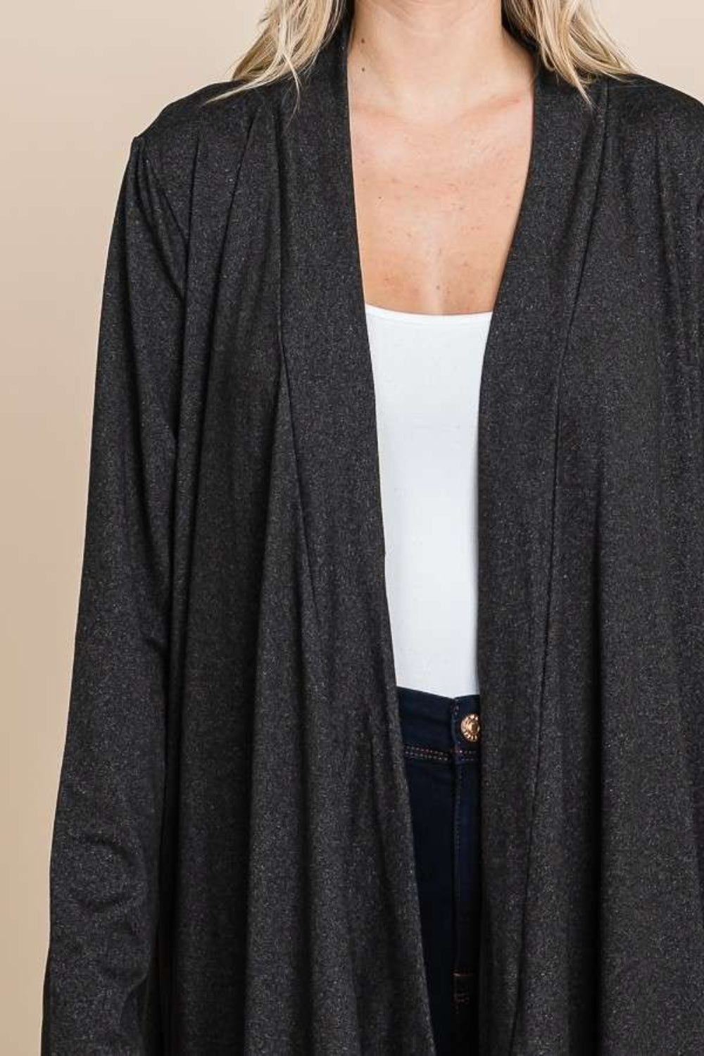 Culture Code Women's Open Front Longline Cardigan with Pockets - Stylish Layering Essential