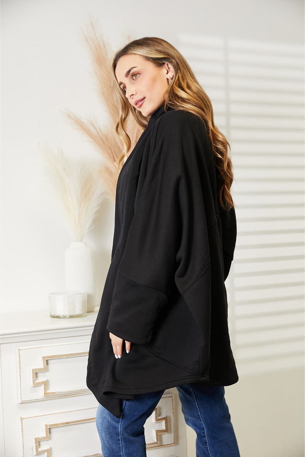 HEYSON Women's Full Size Cardigan with Elegant Scarf Design - Versatile & Stylish