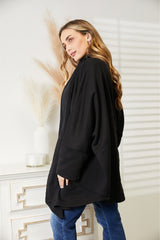 HEYSON Women's Full Size Cardigan with Elegant Scarf Design - Versatile & Stylish